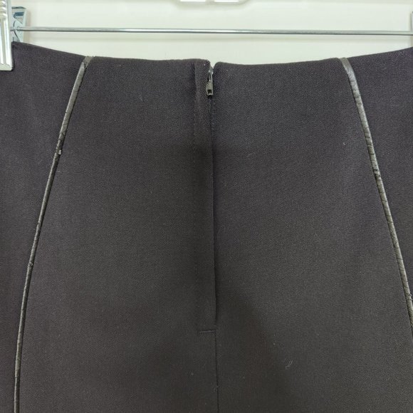 H&M Skirt 6 Black Color Block Stretch Woven Zip Back Textured Career - Picture 3 of 7